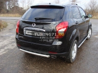 Пороги овальные с проступью 75х42 мм SsangYong Actyon 2014